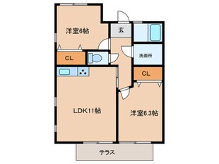 ソフィア八田　Ｂ棟の物件間取画像